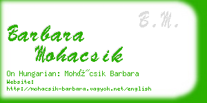 barbara mohacsik business card